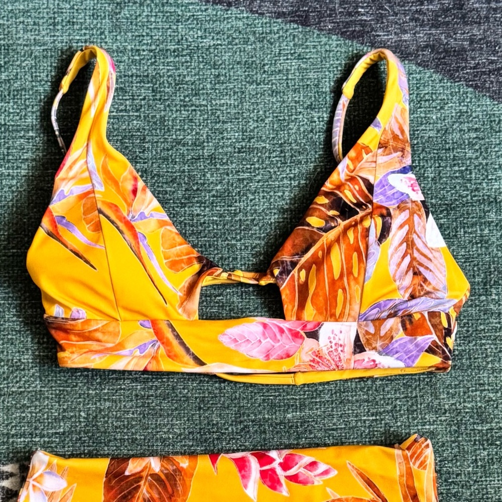 L*Space Alia Sunny Yellow Bikini Top - Extra Small